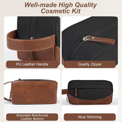 Travel Toiletry Bag for Men, Black, Medium