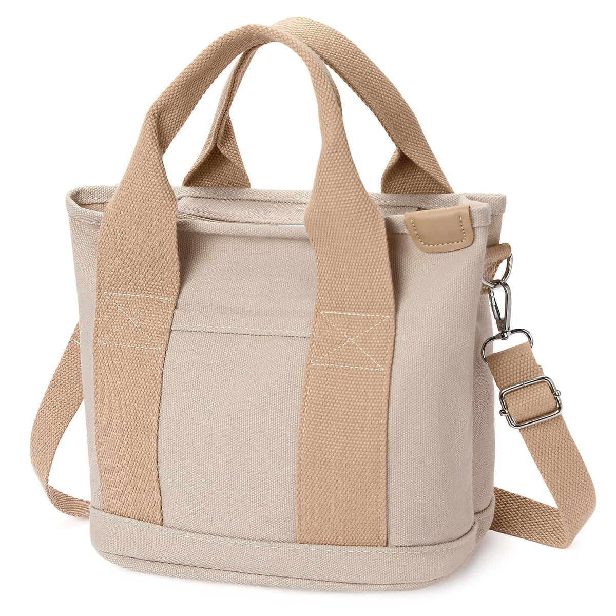 Small Tote Bags for Women Canvas Purses with Zipper Crossbody Mini Tote Satchel Hobo Work Beach Bag Shoulder Handbags