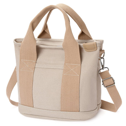 Small Tote Bags for Women Canvas Purses with Zipper Crossbody Mini Tote Satchel Hobo Work Beach Bag Shoulder Handbags