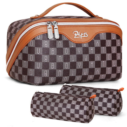 BOYATU Travel Makeup Bag Organizer: 3 Pcs Large Cosmetic Bags Set for Women