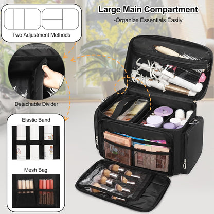 TANTO Large Makeup Bag, Portable Cosmetic Travel Bag for Makeup Artist