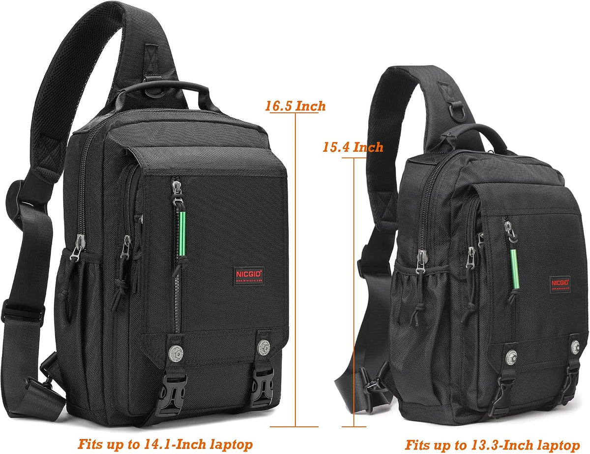 NICGID Sling Bags Chest Shoulder Backpacks, Laptop Backpack Crossbody Messenger Bag Travel Outdoor Men Women