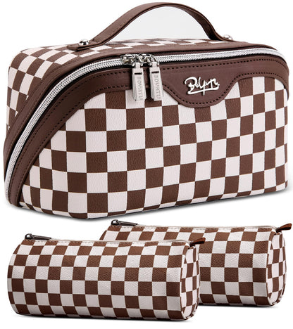 BOYATU Travel Makeup Bag Organizer: 3 Pcs Large Cosmetic Bags Set for Women