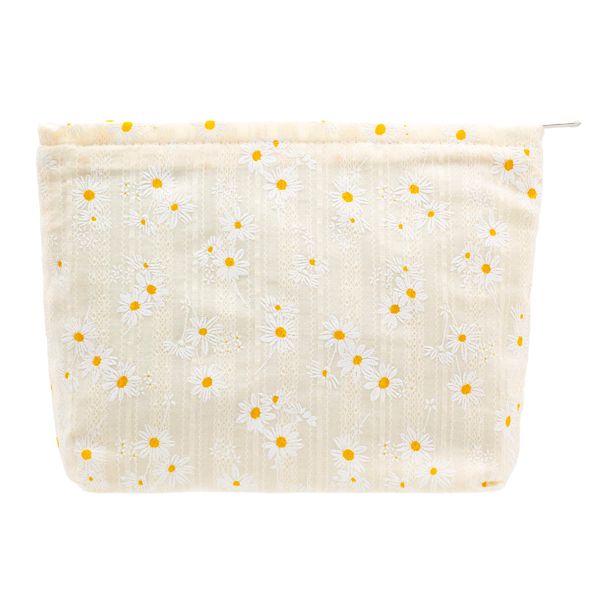 Flat Makeup Bag for Women,Zipper Cosmetic Pouch for Purse,Strawberry Beige
