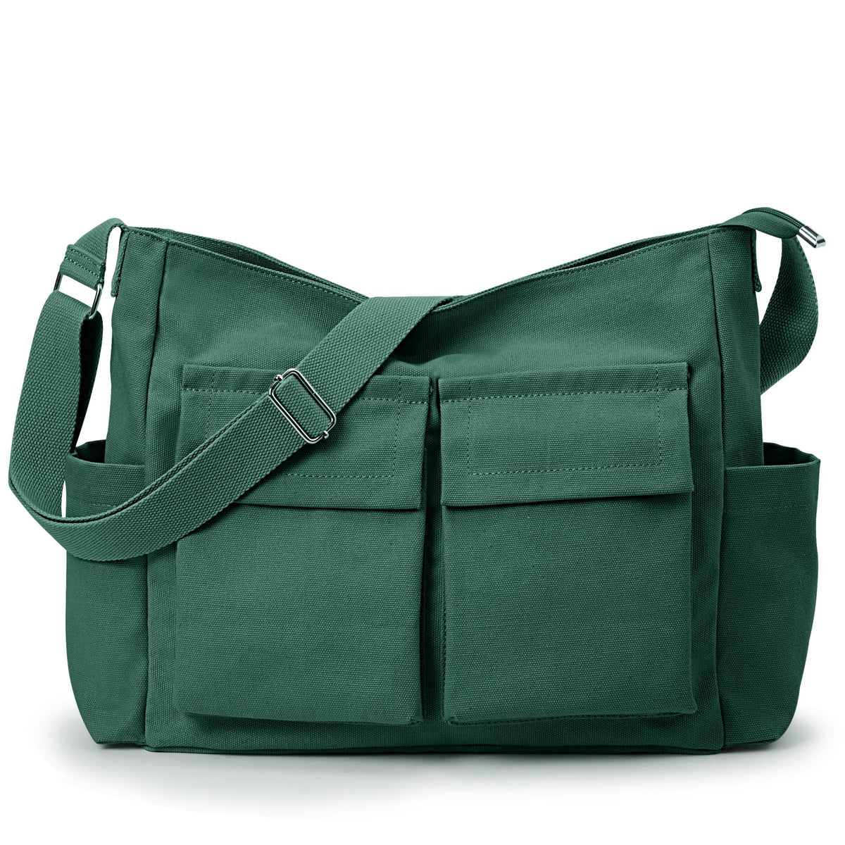KALIDI Canvas Tote Bag Zipper Large Crossbody Shoulder Bag Messenger Bag