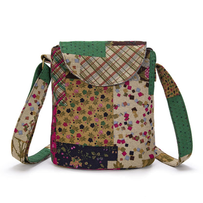 OPQRSTU Women's Retro Small Size Canvas Shoulder Bag Hippie Boho Crossbody Handbag