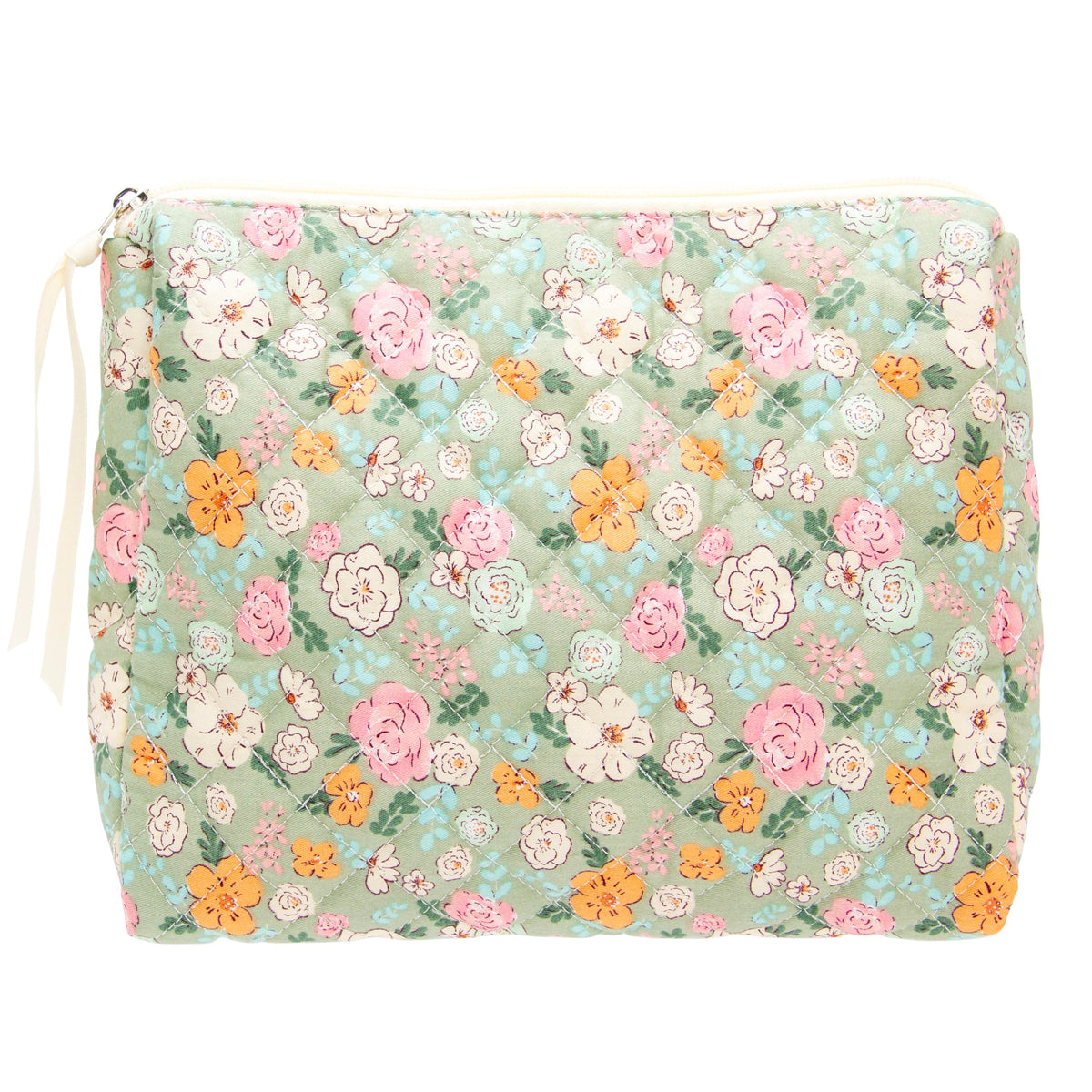 Quilted Makeup Bag for Women, Travel Cosmetic&Toiletry Bag,Gauze Heart