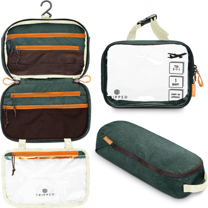 TRIPPED Travel Gear 3-Piece Travel Toiletry Bag Set