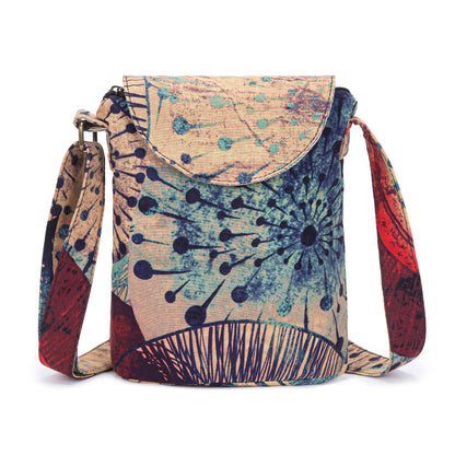 OPQRSTU Women's Retro Small Size Canvas Shoulder Bag Hippie Boho Crossbody Handbag