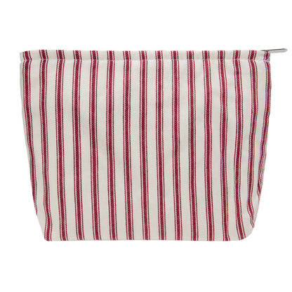 Flat Makeup Bag for Women,Zipper Cosmetic Pouch for Purse,Strawberry Beige
