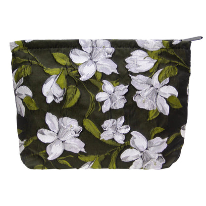 Flat Makeup Bag for Women,Zipper Cosmetic Pouch for Purse,Strawberry Beige