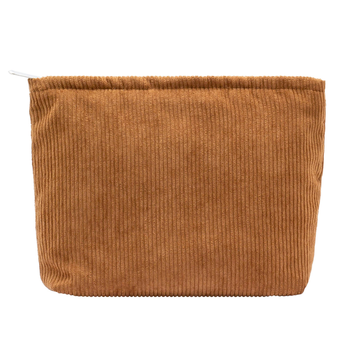 Flat Makeup Bag for Women,Zipper Cosmetic Pouch for Purse,Strawberry Beige