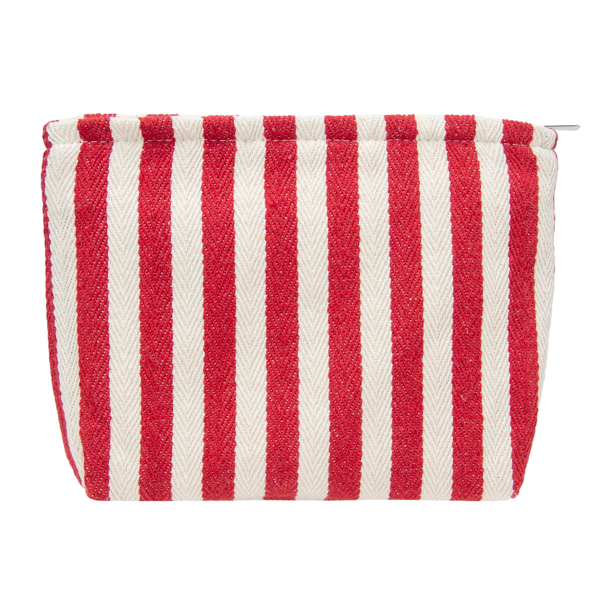 Flat Makeup Bag for Women,Zipper Cosmetic Pouch for Purse,Strawberry Beige