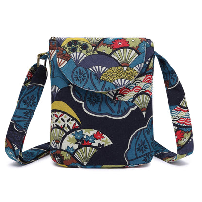 OPQRSTU Women's Retro Small Size Canvas Shoulder Bag Hippie Boho Crossbody Handbag