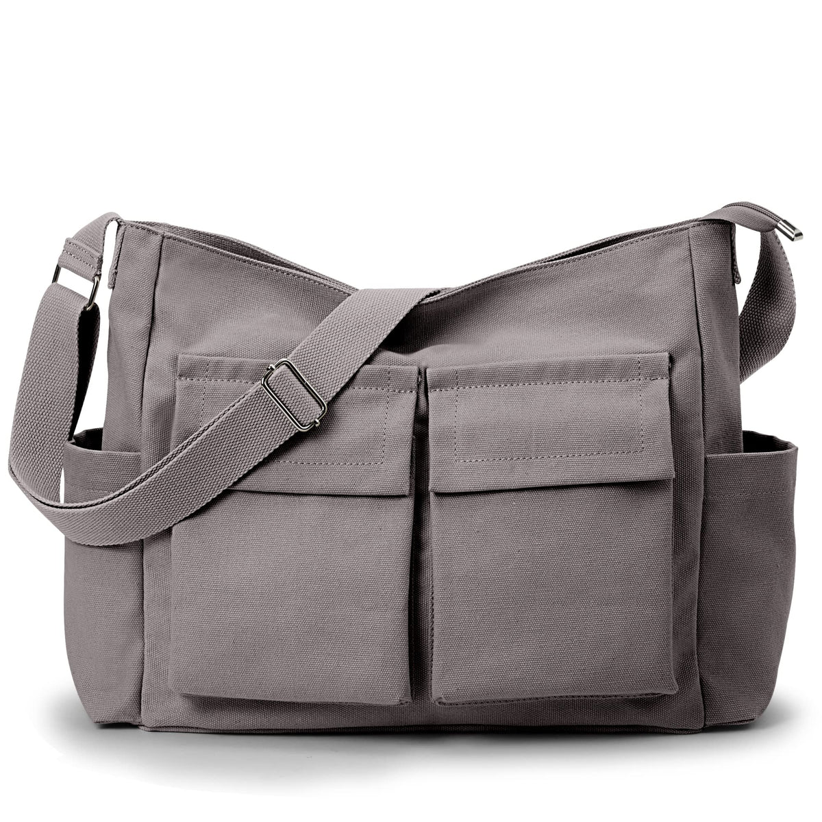 KALIDI Canvas Tote Bag Zipper Large Crossbody Shoulder Bag Messenger Bag