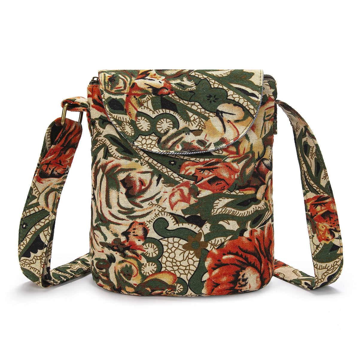 OPQRSTU Women's Retro Small Size Canvas Shoulder Bag Hippie Boho Crossbody Handbag