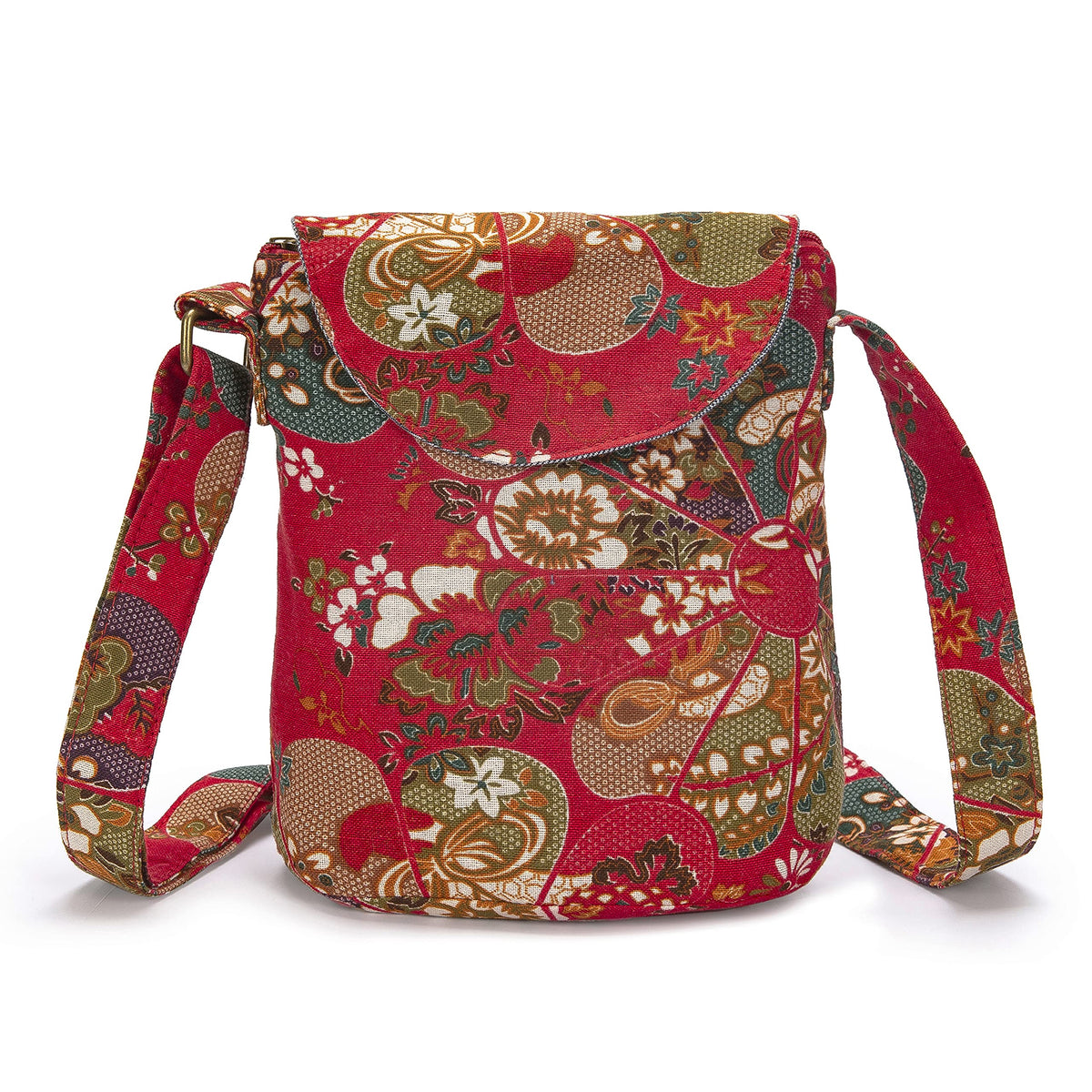 OPQRSTU Women's Retro Small Size Canvas Shoulder Bag Hippie Boho Crossbody Handbag