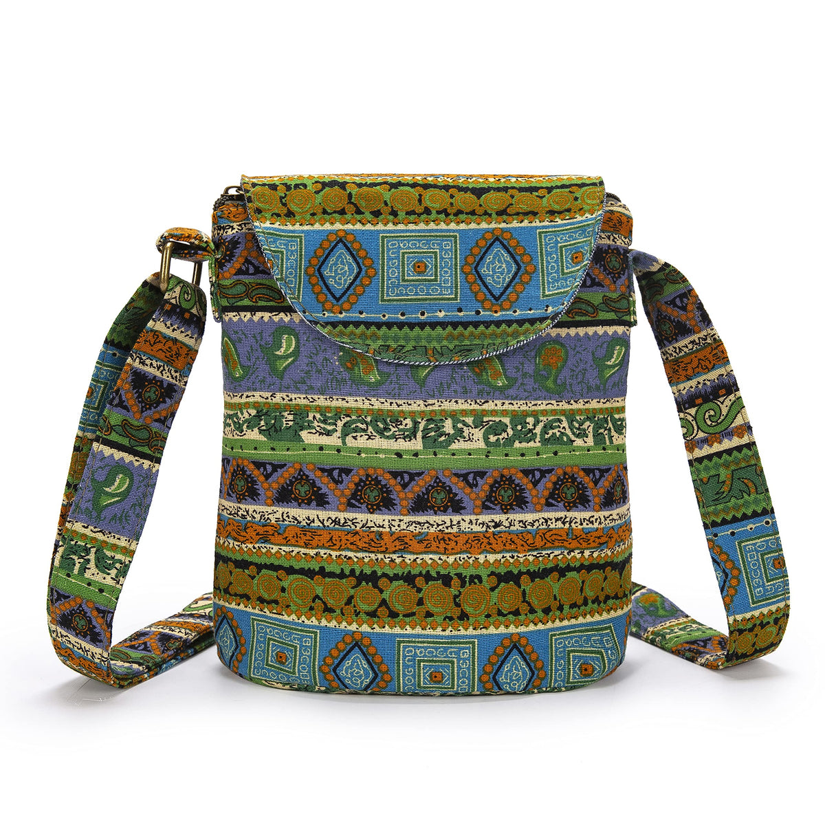 OPQRSTU Women's Retro Small Size Canvas Shoulder Bag Hippie Boho Crossbody Handbag