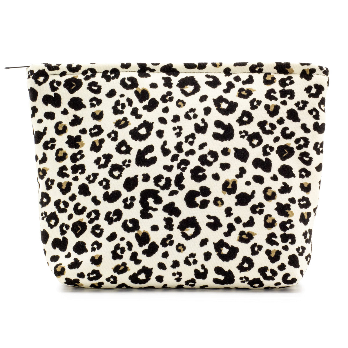Flat Makeup Bag for Women,Zipper Cosmetic Pouch for Purse,Strawberry Beige