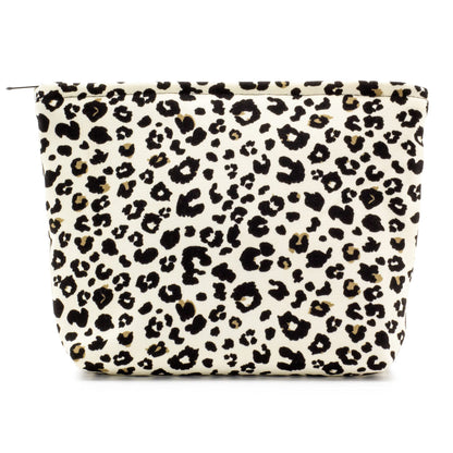 Flat Makeup Bag for Women,Zipper Cosmetic Pouch for Purse,Strawberry Beige