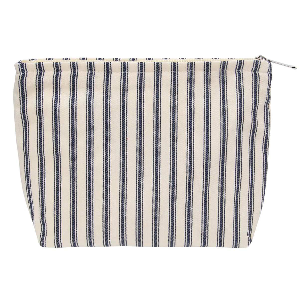 Flat Makeup Bag for Women,Zipper Cosmetic Pouch for Purse,Strawberry Beige