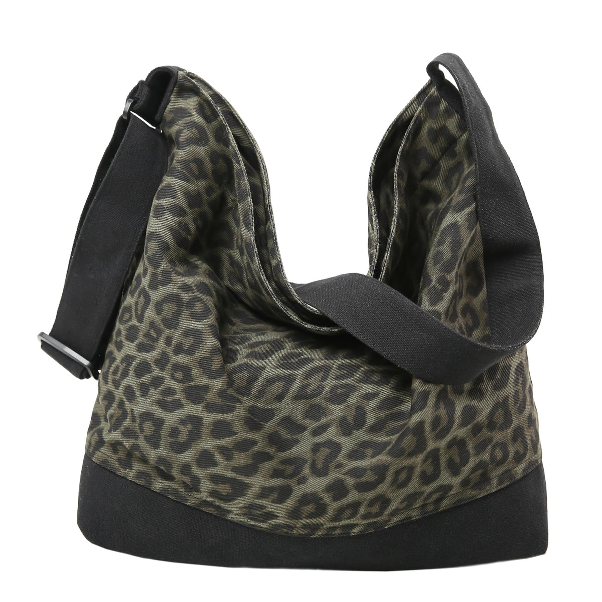Cotton Tote Handbag Women Canvas Crossbody Beach Bag Hobo Shoulder Tote Bag with 3 External Pocket,Zipper Closure