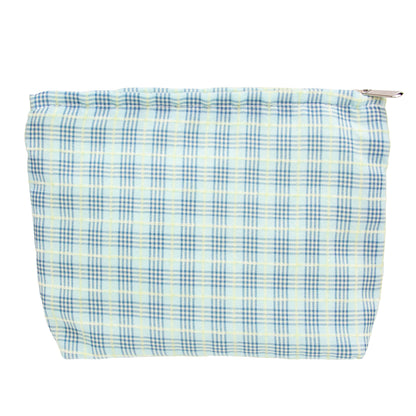 Flat Makeup Bag for Women,Zipper Cosmetic Pouch for Purse,Strawberry Beige