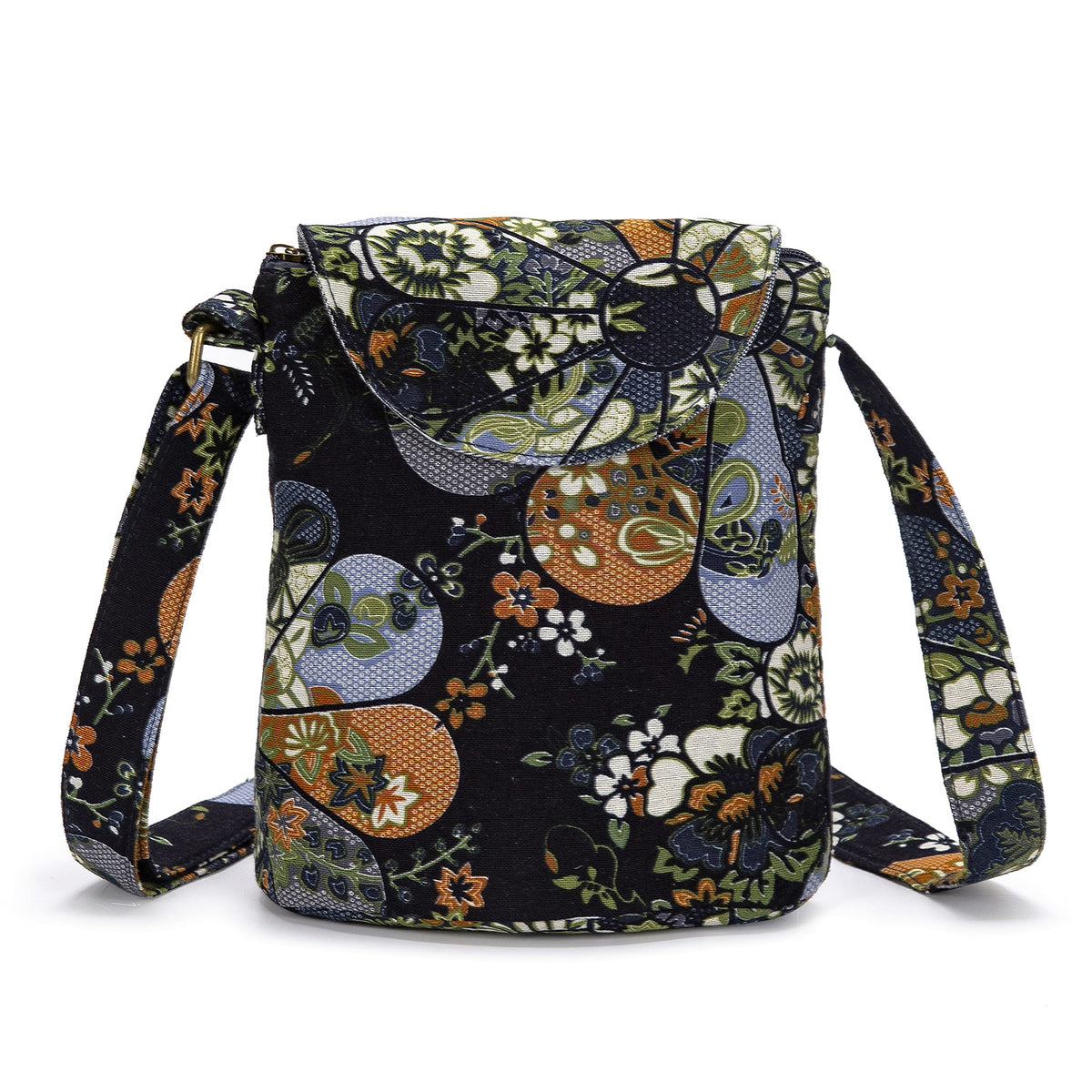 OPQRSTU Women's Retro Small Size Canvas Shoulder Bag Hippie Boho Crossbody Handbag