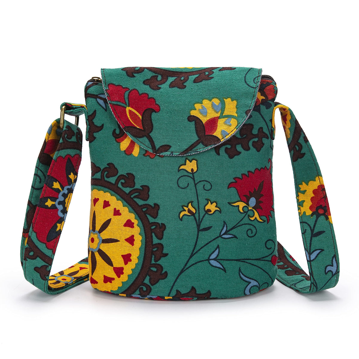 OPQRSTU Women's Retro Small Size Canvas Shoulder Bag Hippie Boho Crossbody Handbag