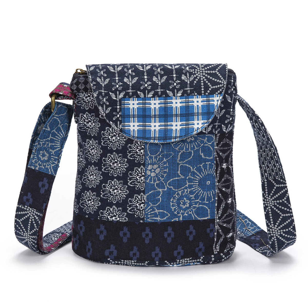 OPQRSTU Women's Retro Small Size Canvas Shoulder Bag Hippie Boho Crossbody Handbag