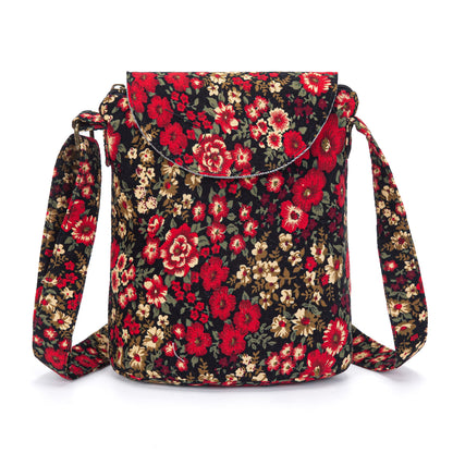 OPQRSTU Women's Retro Small Size Canvas Shoulder Bag Hippie Boho Crossbody Handbag