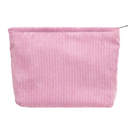 Flat Makeup Bag for Women,Zipper Cosmetic Pouch for Purse,Strawberry Beige