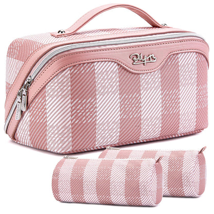 BOYATU Travel Makeup Bag Organizer: 3 Pcs Large Cosmetic Bags Set for Women