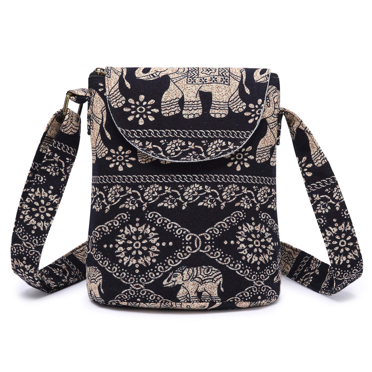 OPQRSTU Women's Retro Small Size Canvas Shoulder Bag Hippie Boho Crossbody Handbag