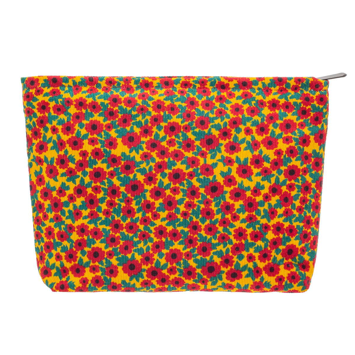 Flat Makeup Bag for Women,Zipper Cosmetic Pouch for Purse,Strawberry Beige