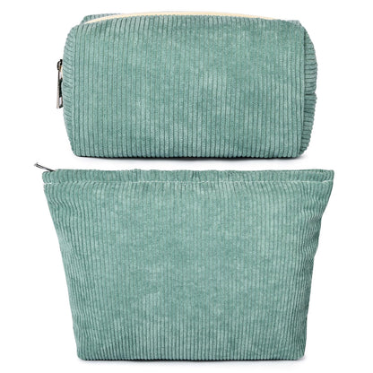 SOIDRAM 2 Pieces Makeup Bag Large Checkered Cosmetic Bag Capacity Canvas Mix Travel Toiletry Bag Organizer Cute Makeup Brushes Aesthetic Accessories Storage Bag for Women, Checkered Mix Rose Red